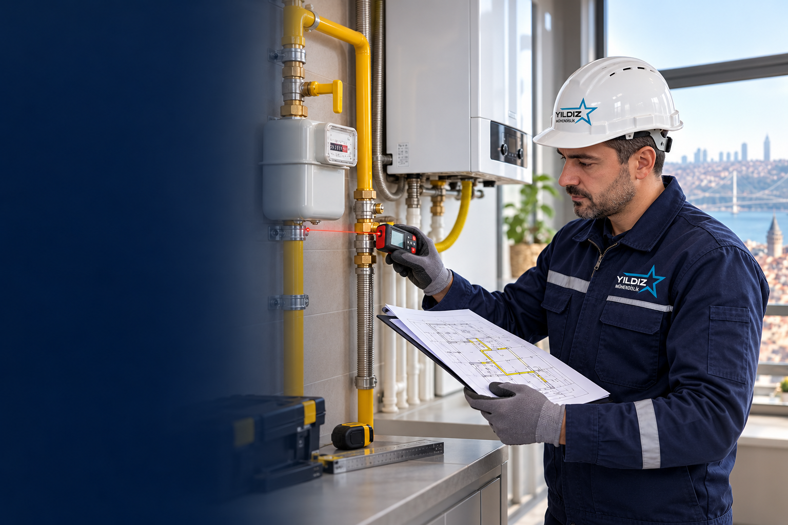 Yıldız Mühendislik doğalgaz proje tadilatı teknik çizimi